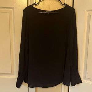 Express Black Long Sleeved Blouse Size Large